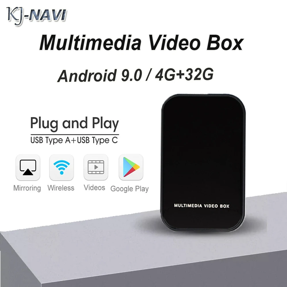

2021 CarPlay Ai Box 4 + 32 ГБ Android 9,0 Автомобильный мультимедийный ключ для оригинального автомобиля Встроенный проводной Apple CarPlay