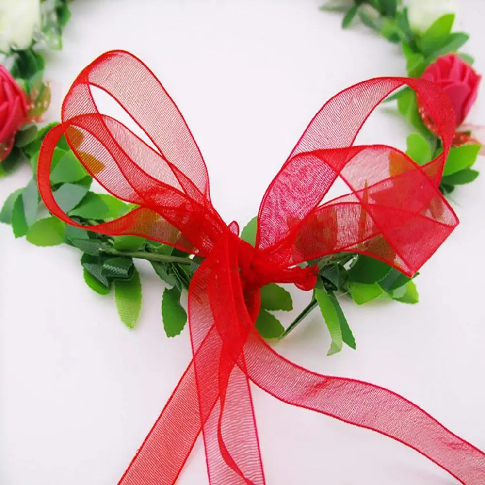 Flower Headband Floral Head Wreath Headpiece Girls Bride Hair Accessories Bridal Wedding Headwear Red | Детская одежда и обувь