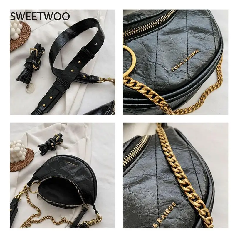 

Fashion Letter Ladies Shoulder Messenger Bag 2021 Chest Bag Female Korean Version of Fold Waist Bag Chain Clutch Women Handbag
