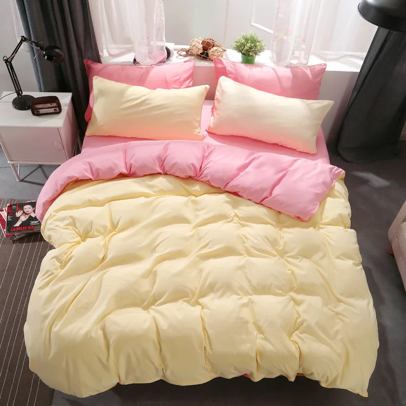 Оранжевый желтый чистый цвет Комплект постельного белья 3 шт./4 шт. детское Мягкое