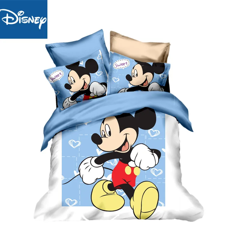 

Mickey mouse 3D print bedding set twin size duvet covers for boys queen home textile 3 pcs children's bed decor cartoon discount