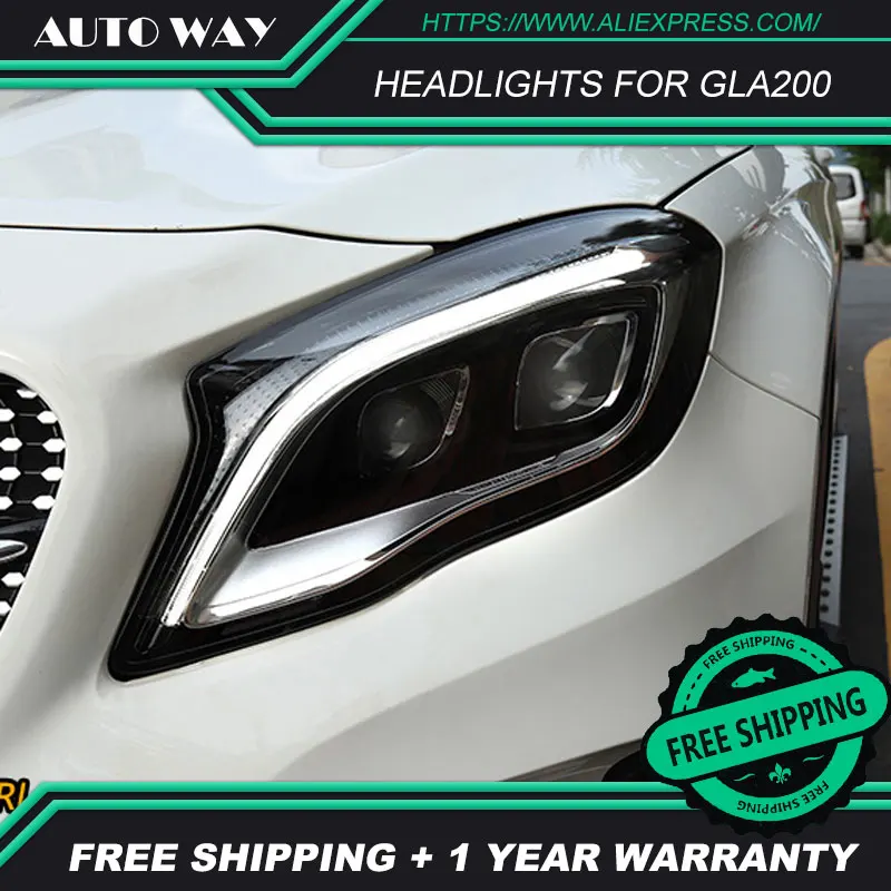 Автомобильный Стильный чехол для Mercedes Benz GLA200 GLA220 GLA260 2015 2016 2018 светодиодный GLA фары