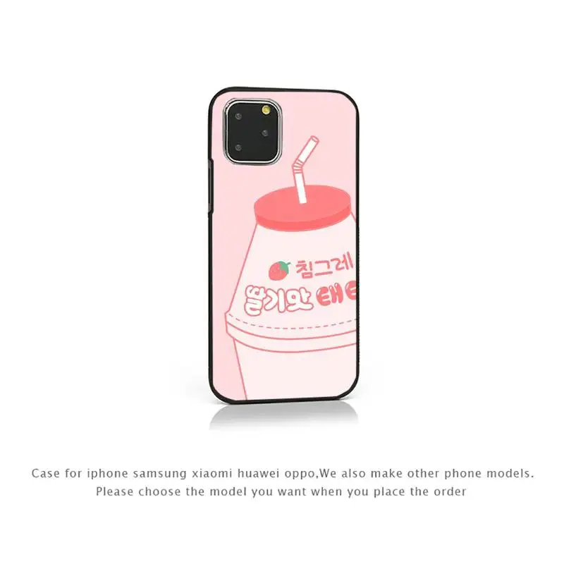 

Cute Strawberry Milk Pattern Phone Case for iPhone 7 8 11 12 Pro X XS Max XR Samsung A S 10 20 50 Plus pro funda