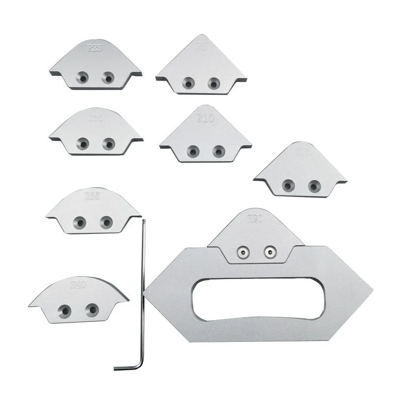 

8pcs Radius Woodworking Grinding Templates Trimming Tool Corner Anti-rust Table Bit Router Set Chamfer Quick Jig Tool
