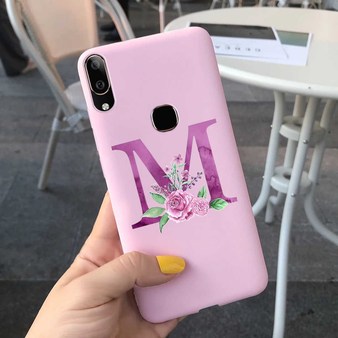 Силиконовый чехол с милыми надписями для Vivo V9 Youth мягкий ударопрочный из ТПУ