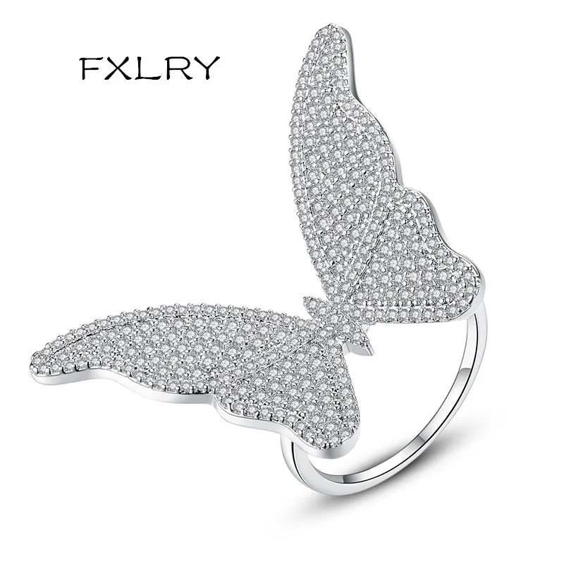 FXLRY новый дизайн элегантные белые кубические циркониевые креативные кольца с