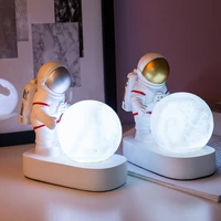 cute desk accessories astronaut kawaii room ornaments decor astronauta glowing night light home decoration bookshelf figurine