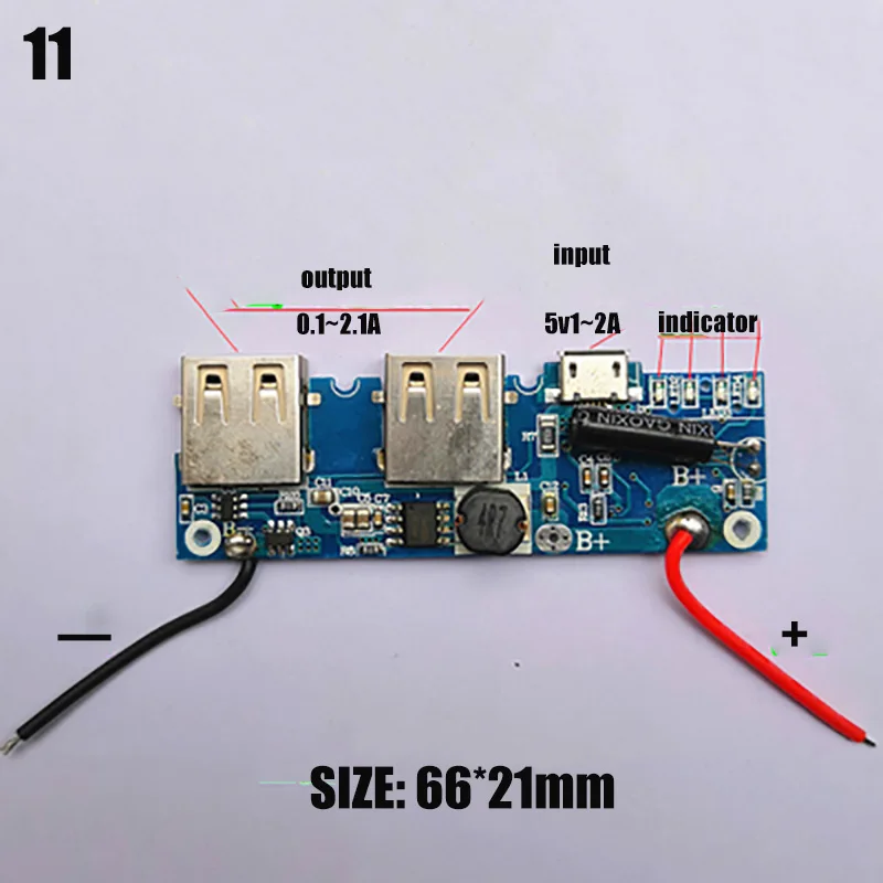 5V 1A 2.1A Мощность банка модуль мобильной связи доска PCB зарядки контроллера быстрой зарядки DIY фурнитуры запасные части для телефона - Цвет: 11