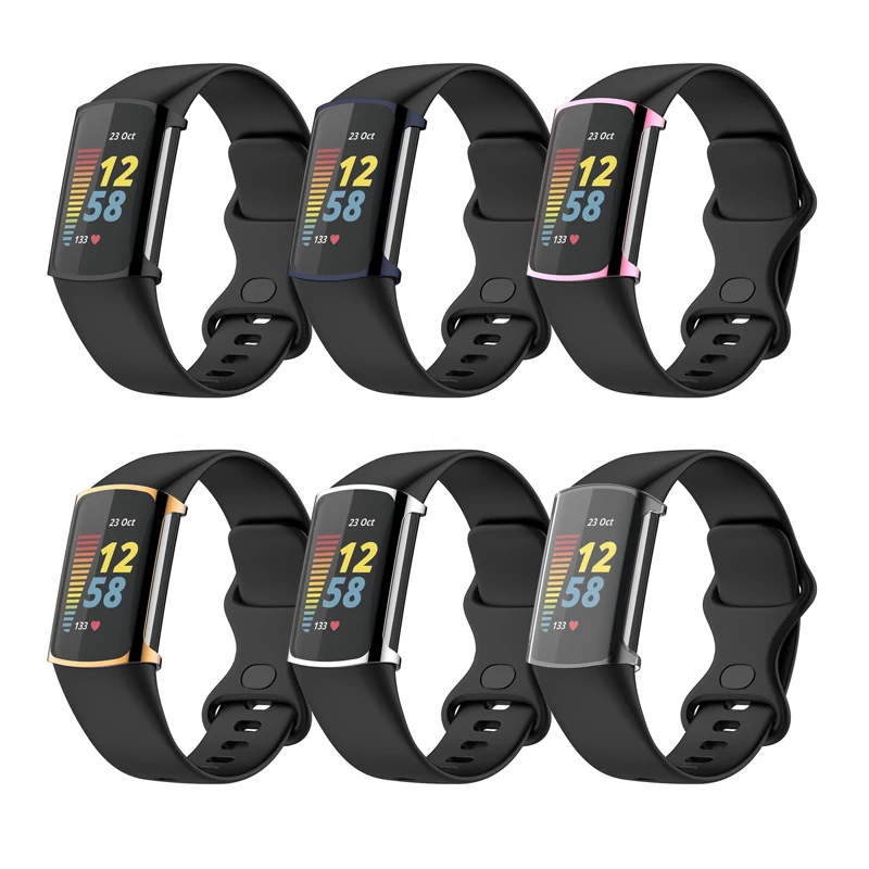 

Подходит для умных часов Fitbit Charge 5, защитный чехол из ТПУ с полным покрытием, гальванический Модный чехол, 6 цветов, несколько вариантов