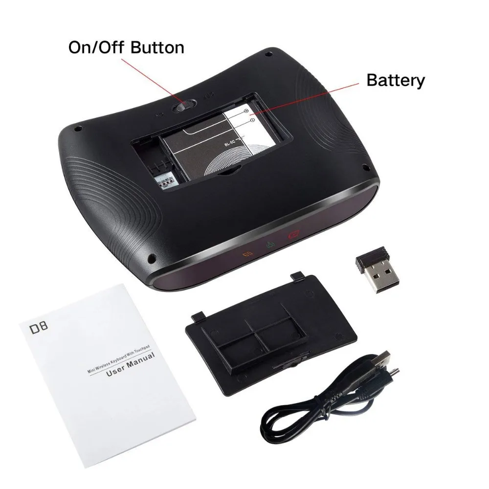 

Backlight BT Keyboard D8 Super English Russian 2.4G Wireless Mini Keyboard Air Mouse Touchpad for Android TV BOX