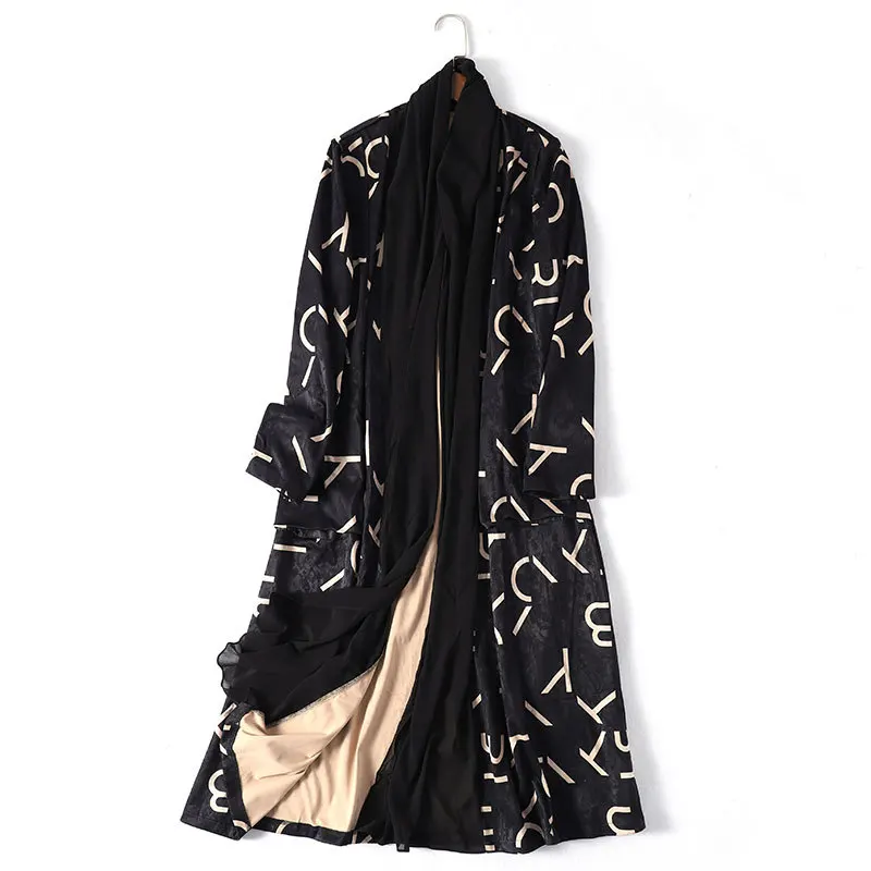 

Spring 2020 new fashionable suede coat long trench coat