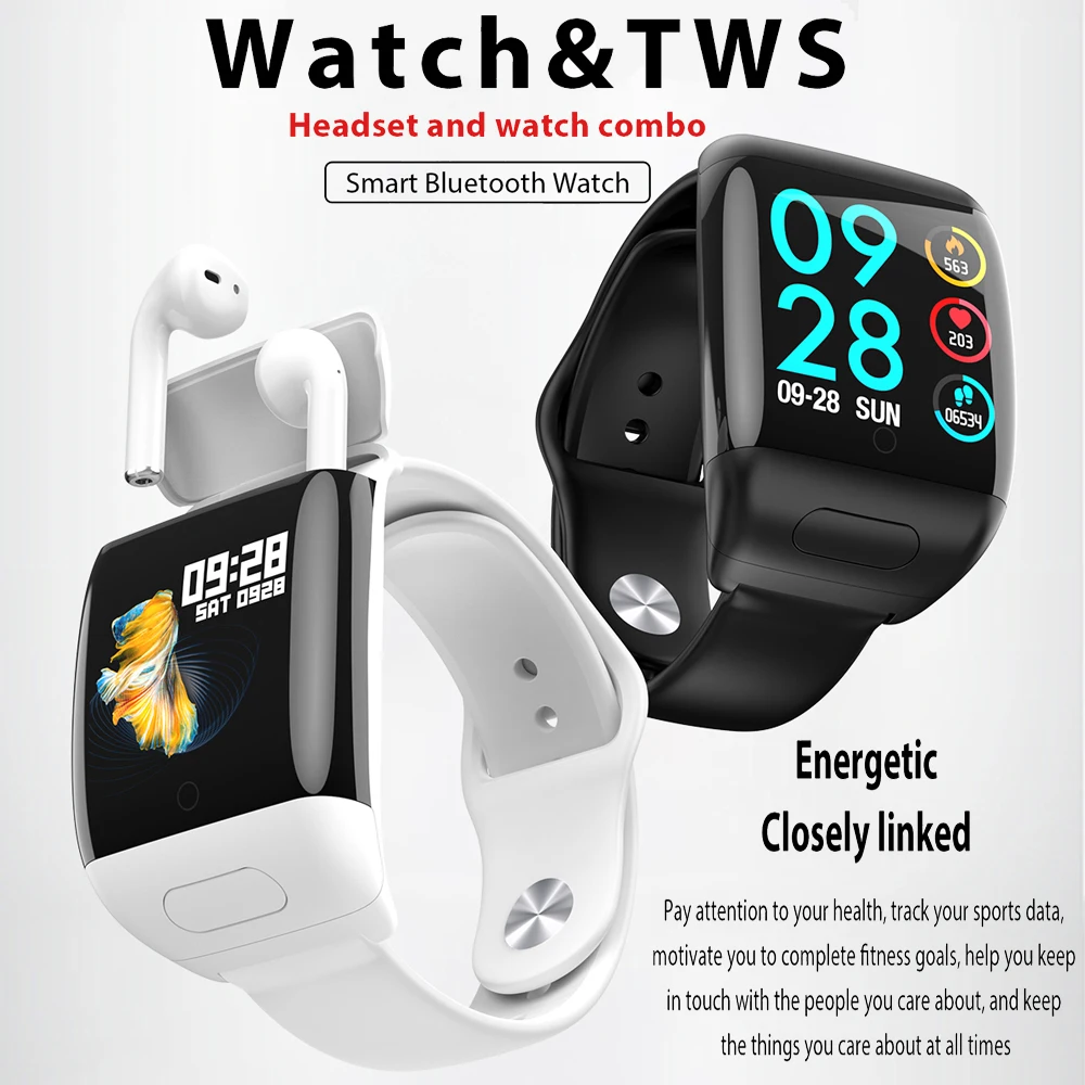 Новые умные часы LIGE с Bluetooth TWS стереонаушники пульсометр умный браслет длительным