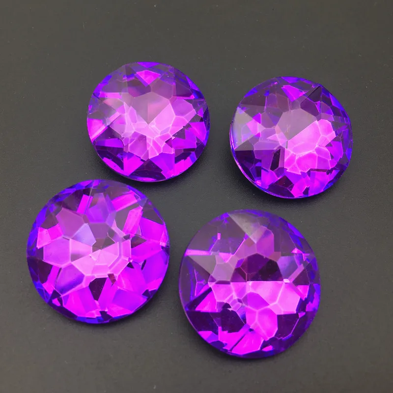 purple Все размеры цвета 8, 10, 12, 14, 16, 25, 27 мм круглый Baoshihua стекло, кристалл, камень заостренный назад высокое качество плоский верх Стразы - Цвет: purple