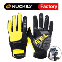 nuckily new cycling gloves winter thermal warm full finger ski glove bike touch screen waterproof cycling climbing sports glove