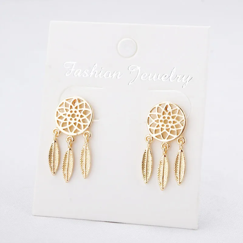 

2020 Direct Selling Real Geometric Oorbellen Tassel Earrings E1109 Europe And The Jewelry Bohemia Dreamcatcher Feather Earrings