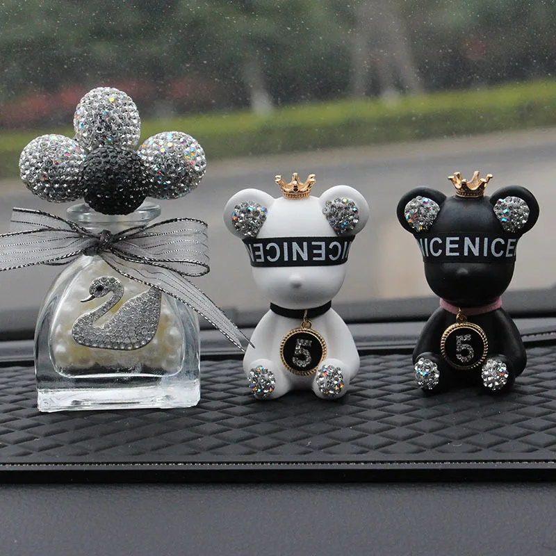 

Creative car decoration plaster diamond-studded bear car ornaments car interior aromatherapy car ornaments