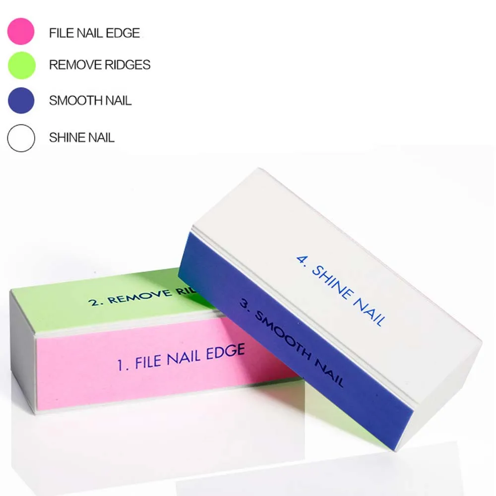 4 шт пилочка для ногтей буферный блок форма пилка УФ гель белый лак Маникюр