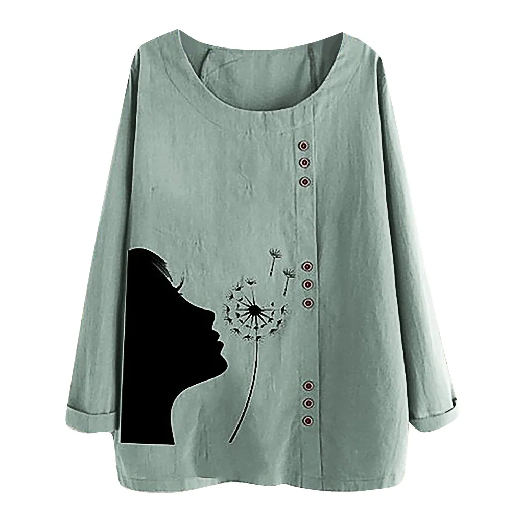 Повседневная Свободная Женская блузка с длинным рукавом топы рубашки однотонные