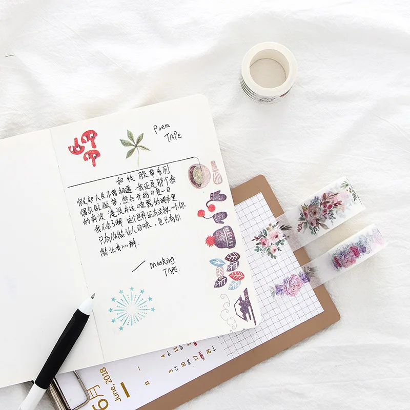 Washi ленты DIY японская бумага для рисования бумажная Маскировочная лента