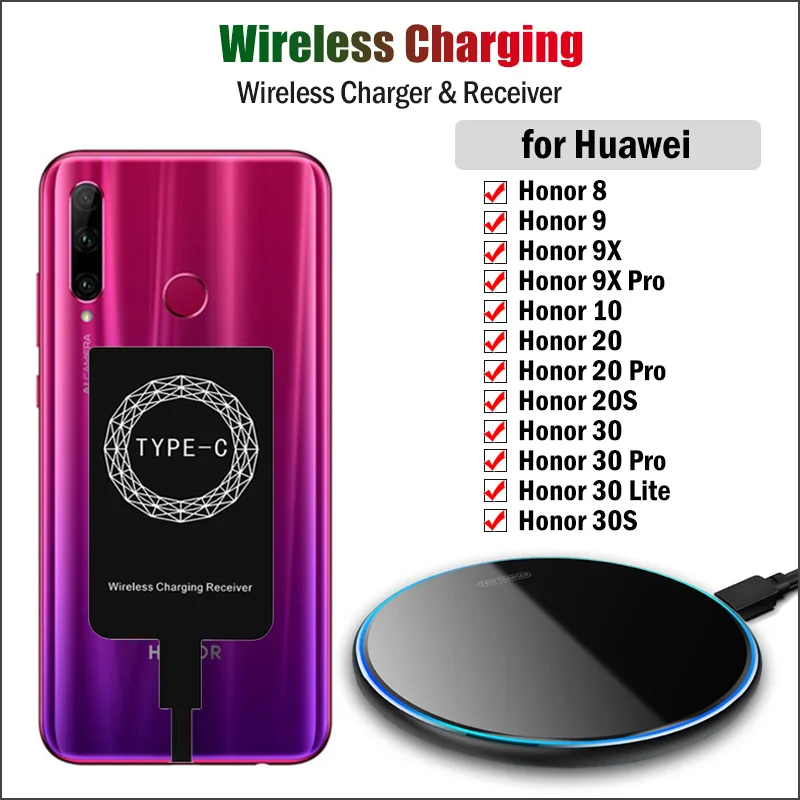 Беспроводная зарядка для телефона Huawei Honor 8 9 9X 10 20 30 Pro Lite 20S 30S беспроводное