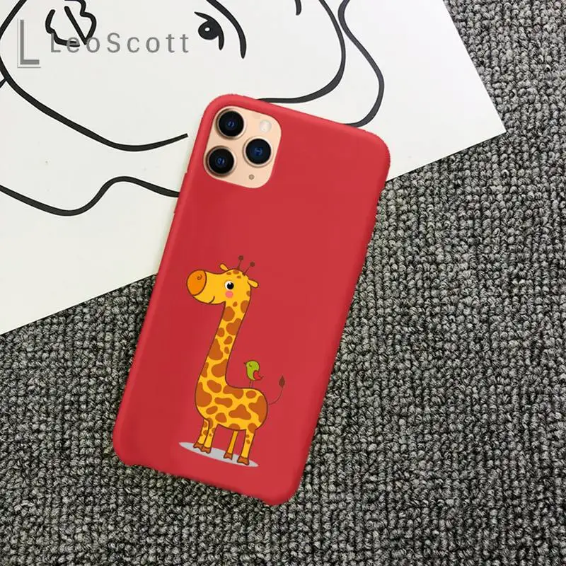 

giraffe lovely animal Phone Case Candy Color for iPhone 11 12 mini pro XS MAX 8 7 6 6S Plus X 5S SE 2020 XR