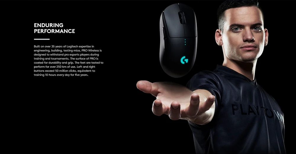 

Logitech G Pro Wireless Top Gaming Mouse Lightspeed RGB Lighting For ESports Hero16K Sensor Wireless Charging Dual