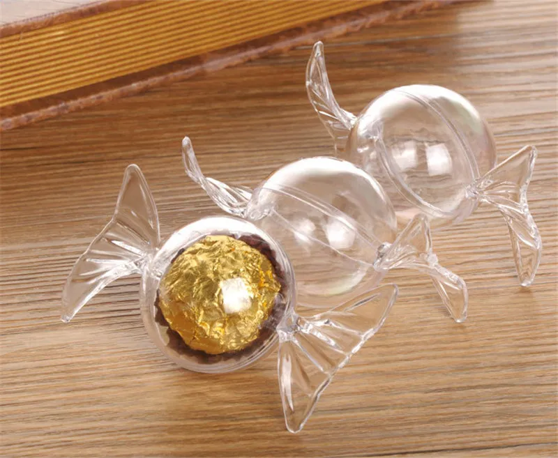 12 шт./лот пластиковые коробки для конфет милые круглые футляры Шоколадные