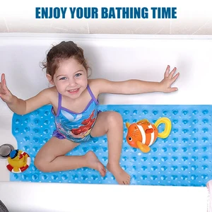10040cm transparent shower mat bathtub mat bath cushion with drain holesuction cup non slip mat for bathroomkids pregnant free global shipping