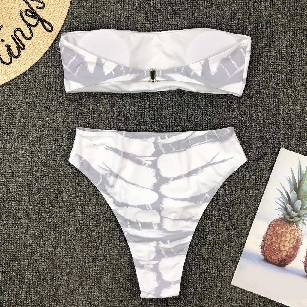 Женский комплект бикини с открытыми плечами и чашками пуш ап|Купальники| |