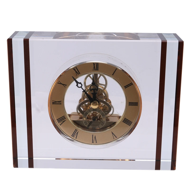 

Imitation Crystal Mechanical Clock Decoration Home Decoration Living Room Creative Desktop Crystal Clock American
