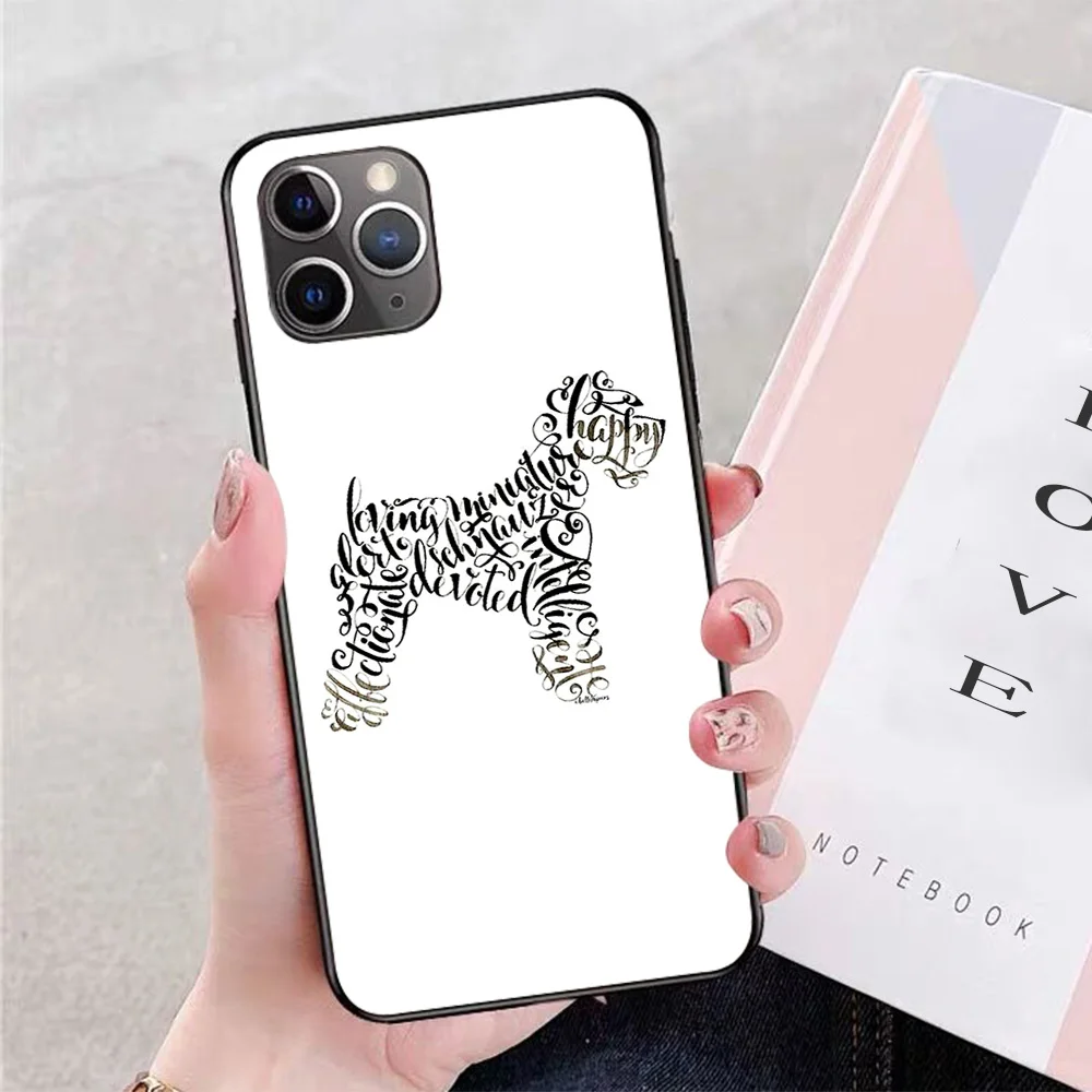 

For iPhone Miniature Schnauzer Portrait Soft TPU Border Apple iPhone Case