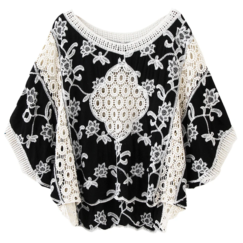 Женская кружевная блузка с рукавом летучая мышь | одежда