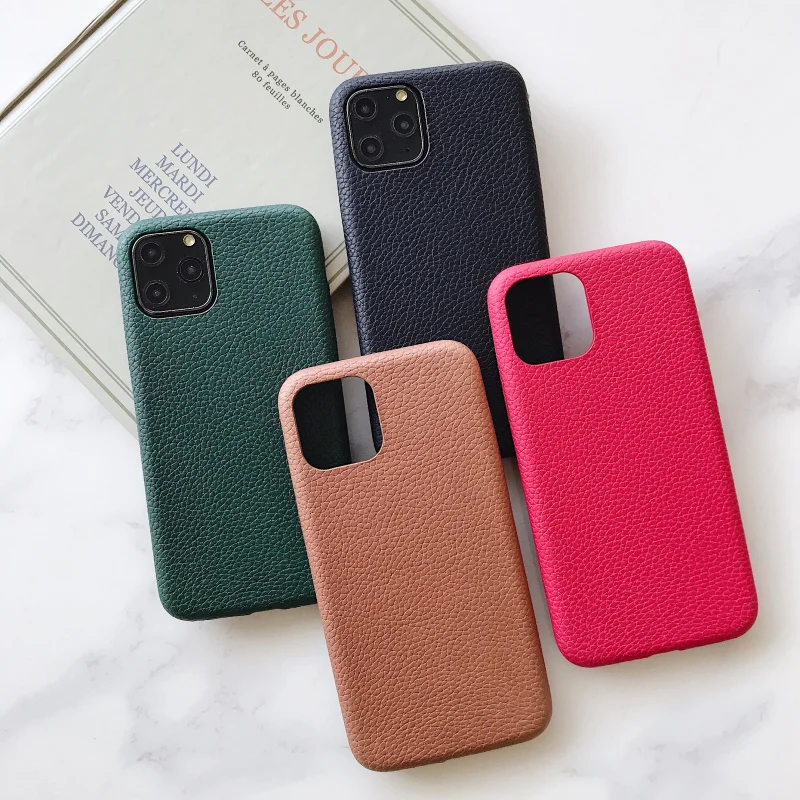 Текстурный чехол Lychee из искусственной кожи для телефона iPhone 11 pro max X XS Max XR