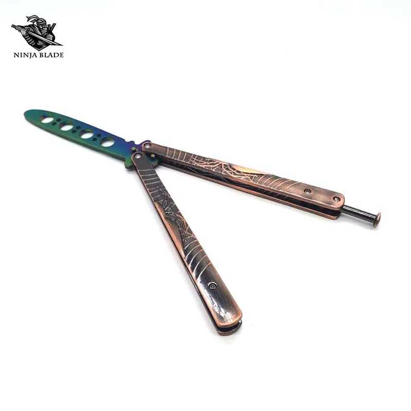 Тренировочный нож-бабочка для тренировки тарантула паук балисонг тупое лезвие