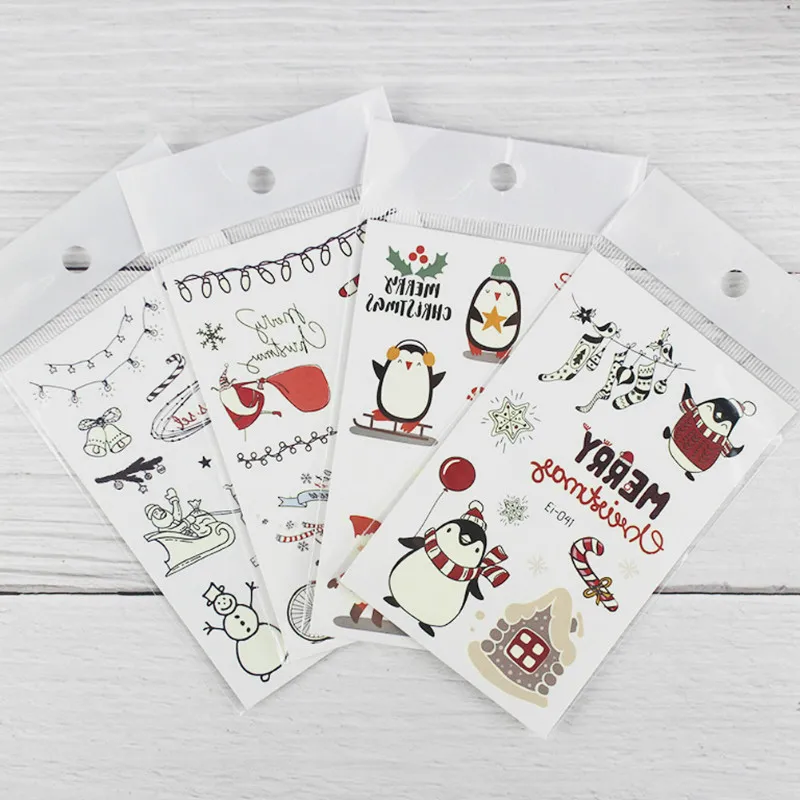 24 Styles 3pcs Luminous Kids Temporary Tattoo Sticker Fake Christmas Flash Waterproof Small Body Art For Child Party DIY Decor | Дом и сад