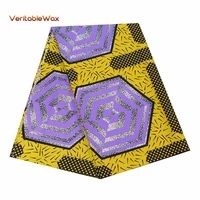 veritablewax ankara polyester farbic purple diamond pattern meterial for men clothing african fabric for party dress fp6342