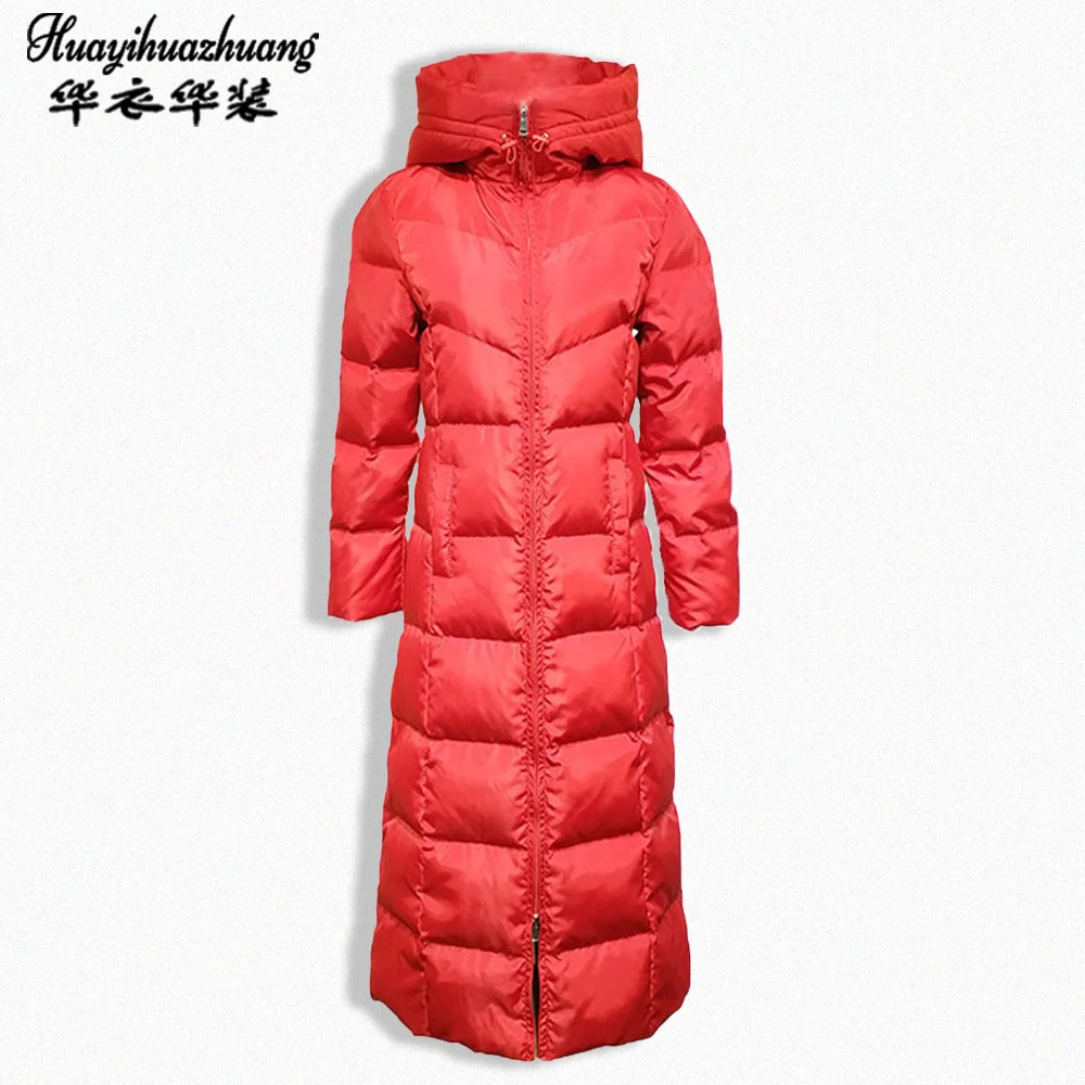 

2020 Winter X-long parka for women solid jackets slim thick hooded Down Jackets padded coats oversized ladies manteau femme