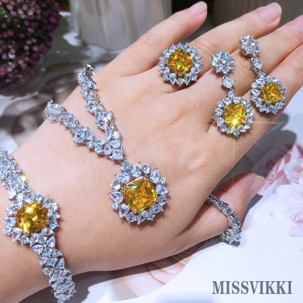 Missvikki роскошный великолепный классический кулон в виде сердца моря ожерелье серьги браслет кольцо для женщин девушек лучший подарок