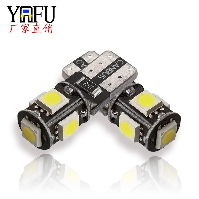 

Автомобильная светодиодная лампа T10 5050 5smd, автомобильная светодиодная лампа CANbus для декодирования, лампа для чтения 12 В, лампа для номерного...