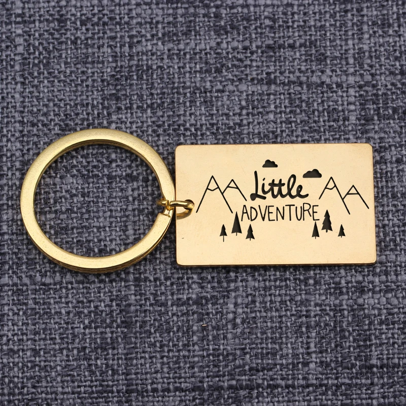 Graduation Keychain Little Adventure Lover Square Tag Jewelry Pendant Key Holder Mountain Inspire Friends Keepsake Keyrings | Украшения и