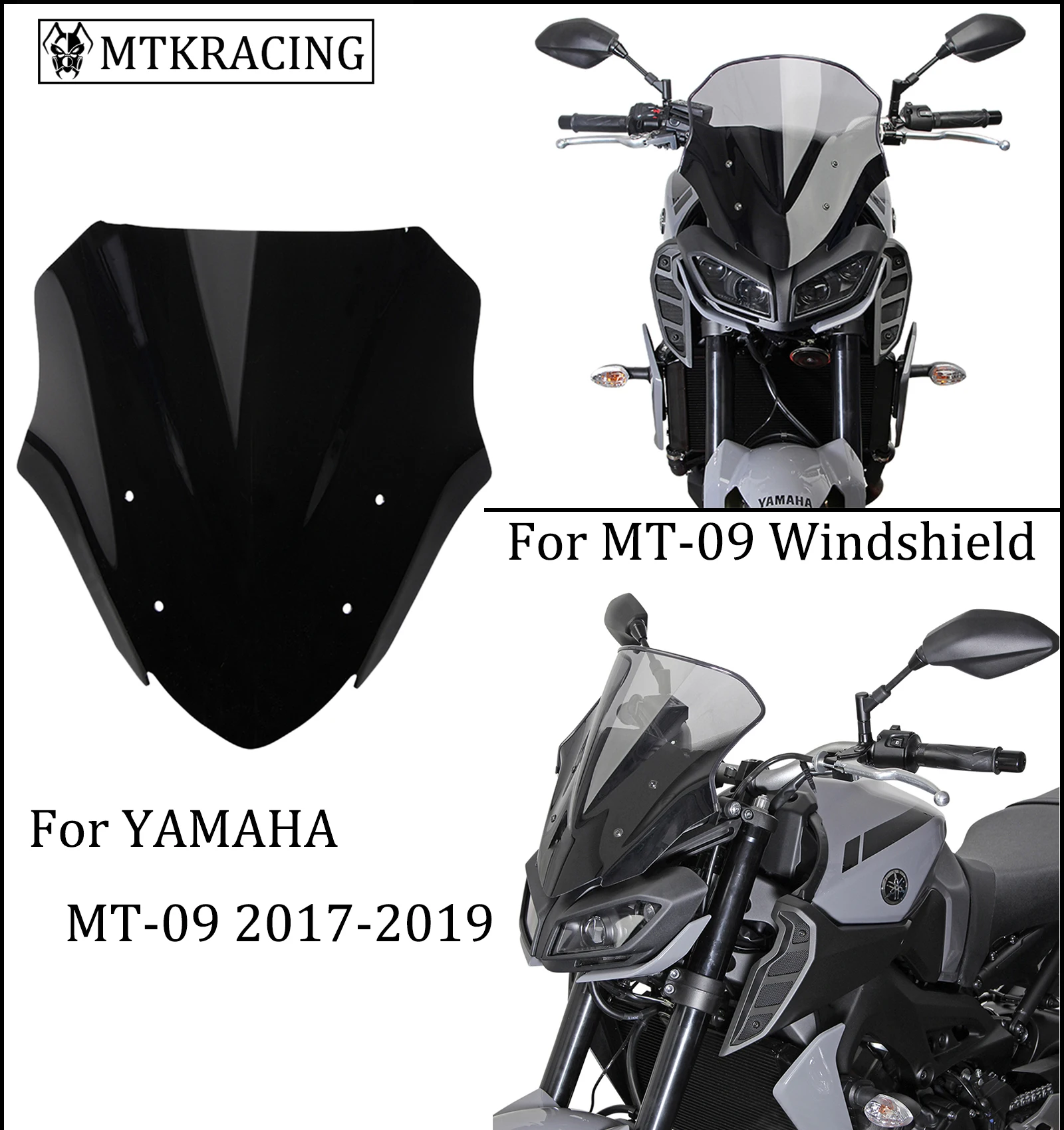 Лобовое стекло для мотоцикла MTKRACING YAMAHA MT 09 MT09 2017 2018|Накладки и декоративные