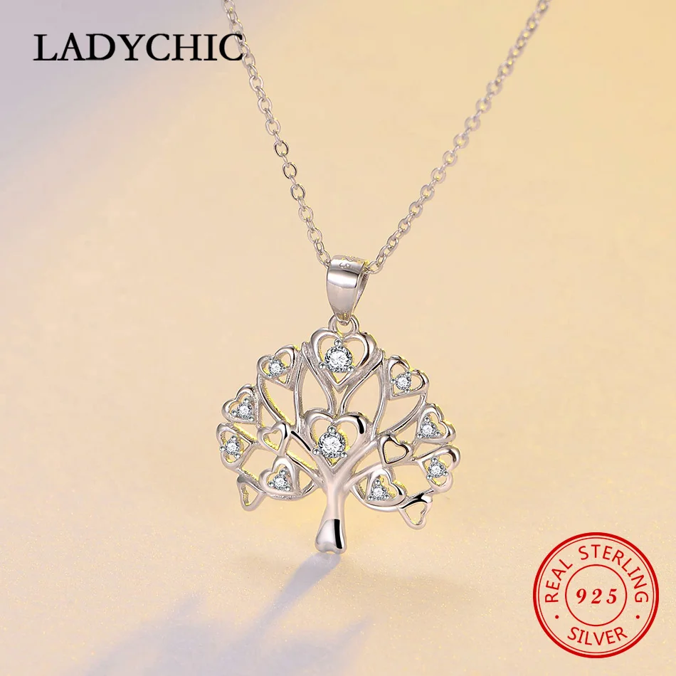 LADYCHIC классика Стерлинговое Серебро 925 пробы древо жизни круглый кулон для женщин
