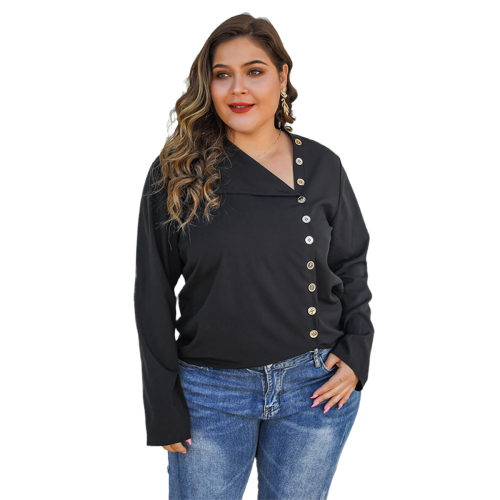 

Women Tops Blouses Fashion Long Sleeve Skew Collar Chiffon Blouse Casual Top Office Lady Plus Size 4XL Elegant Work Wear Shirt