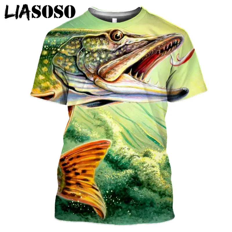 Футболка Мужская/Женская с 3D принтом круглым вырезом и морской рыбы|Мужские