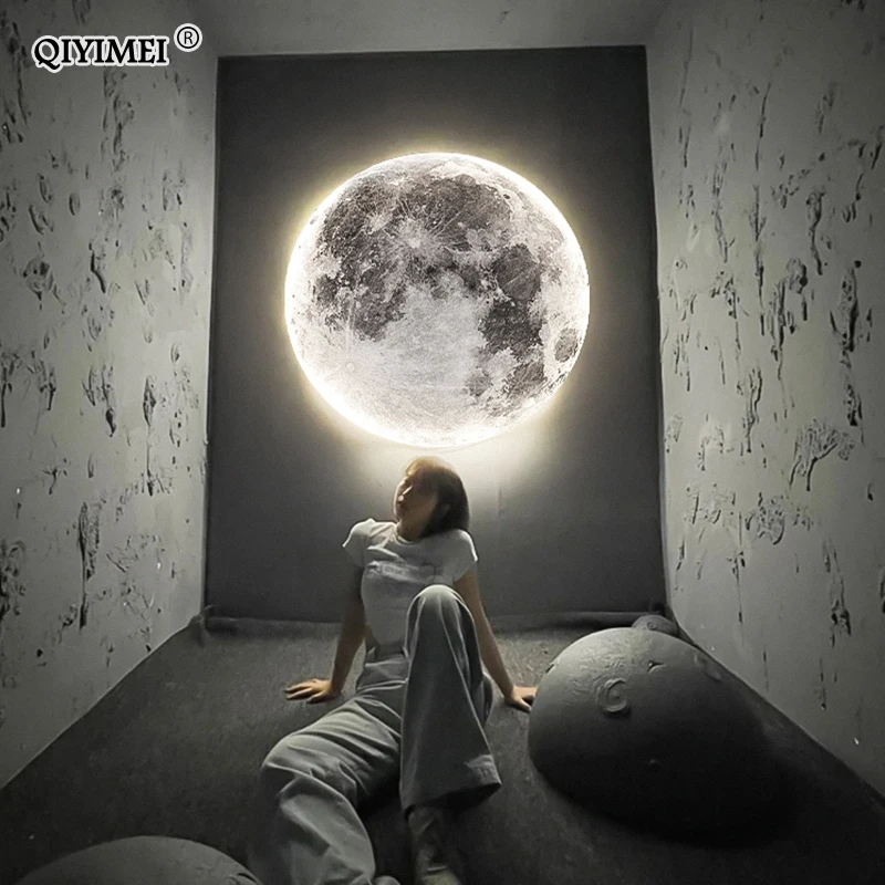 Фото Modern LED Moon Wall Lamp Minimalist Mural Indoor Lighting For Bedroom Background Wall Living ROOM Decorative Bedside Lights №2