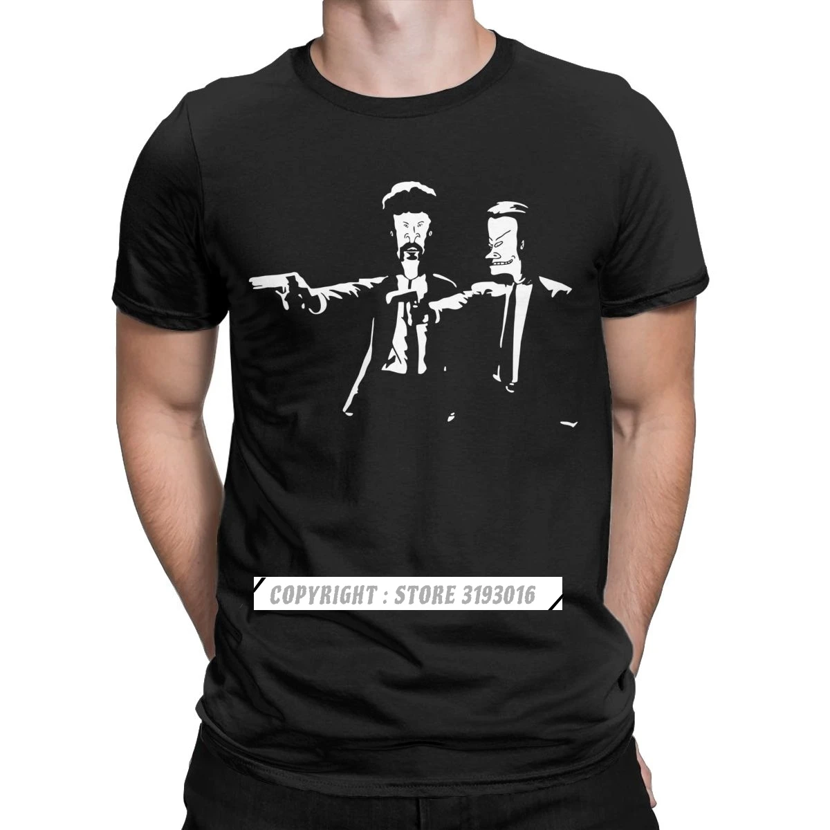 Beavis & Butthead Pulp Fiction T Shirts Men's Humorous T Shirts Beavis and Butthead New Design HipHop Tops T Shirt Streetwear