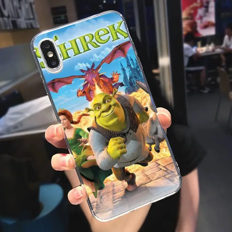 

Cartoon Moive Shrek Phone Case Transparent for iPhone 6 7 8 11 12 s mini pro X XS XR MAX Plus