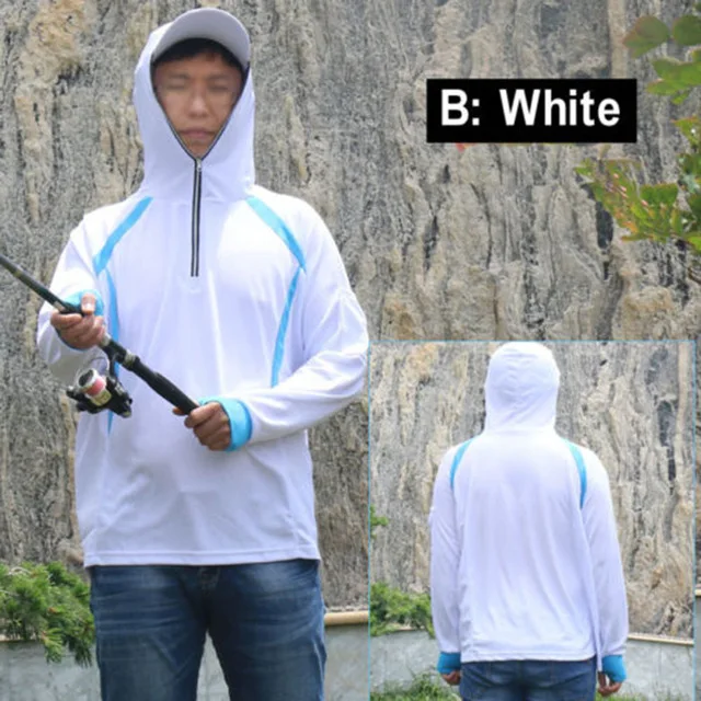B-White Одежда для рыбалки на открытом воздухе быстросохнущая анти-УФ дышащий Защита от солнца рубашка пальто Летняя мужская спортивная одежда рыболовные принадлежности - Цвет: B-White