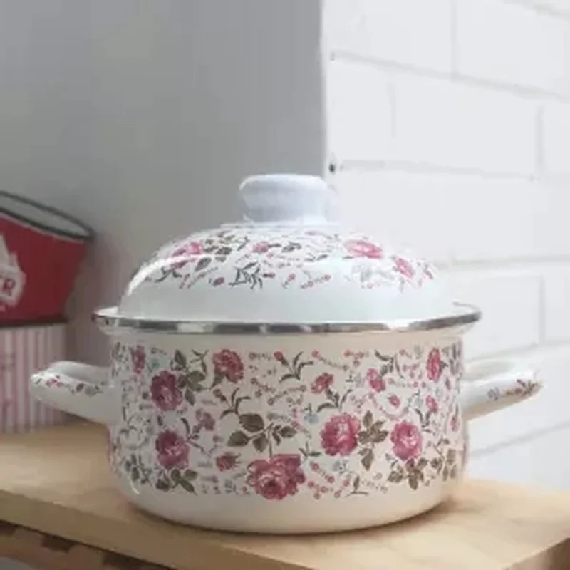 Эмалированная кастрюля толщиной 2 л маленькая для супа горшки и Стандартные