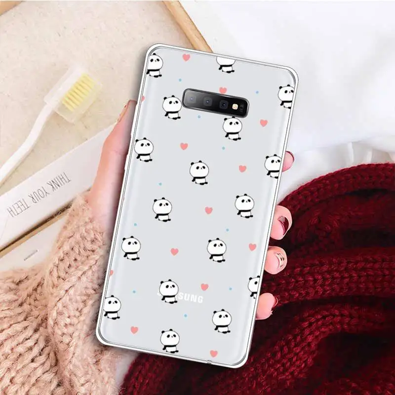 

Lovely Cartoons animal dog cat Phone Case Transparent For Samsung Galaxy A71 A21s S8 S9 S10 plus note 20 ultra